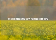 足球外围解释足球外围的解释和意义
